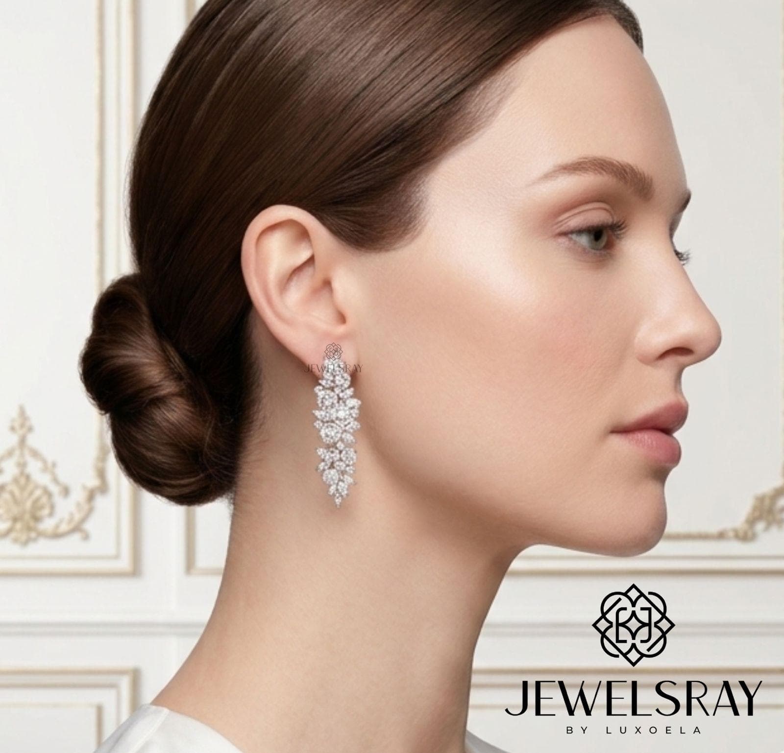 Anting Pesta Daegu Earrings Perhiasan Tunangan Lamaran Kawin Fancy Wedding Elegant Engagement Married Bridal Jewelsray CZ Luxoela
