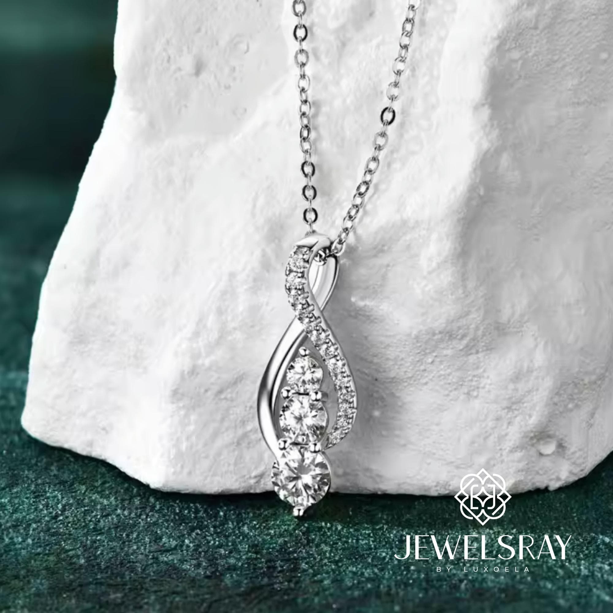 Tilston Necklace Moissanite Necklace Diamond Look Lamaran Kawin Tunangan