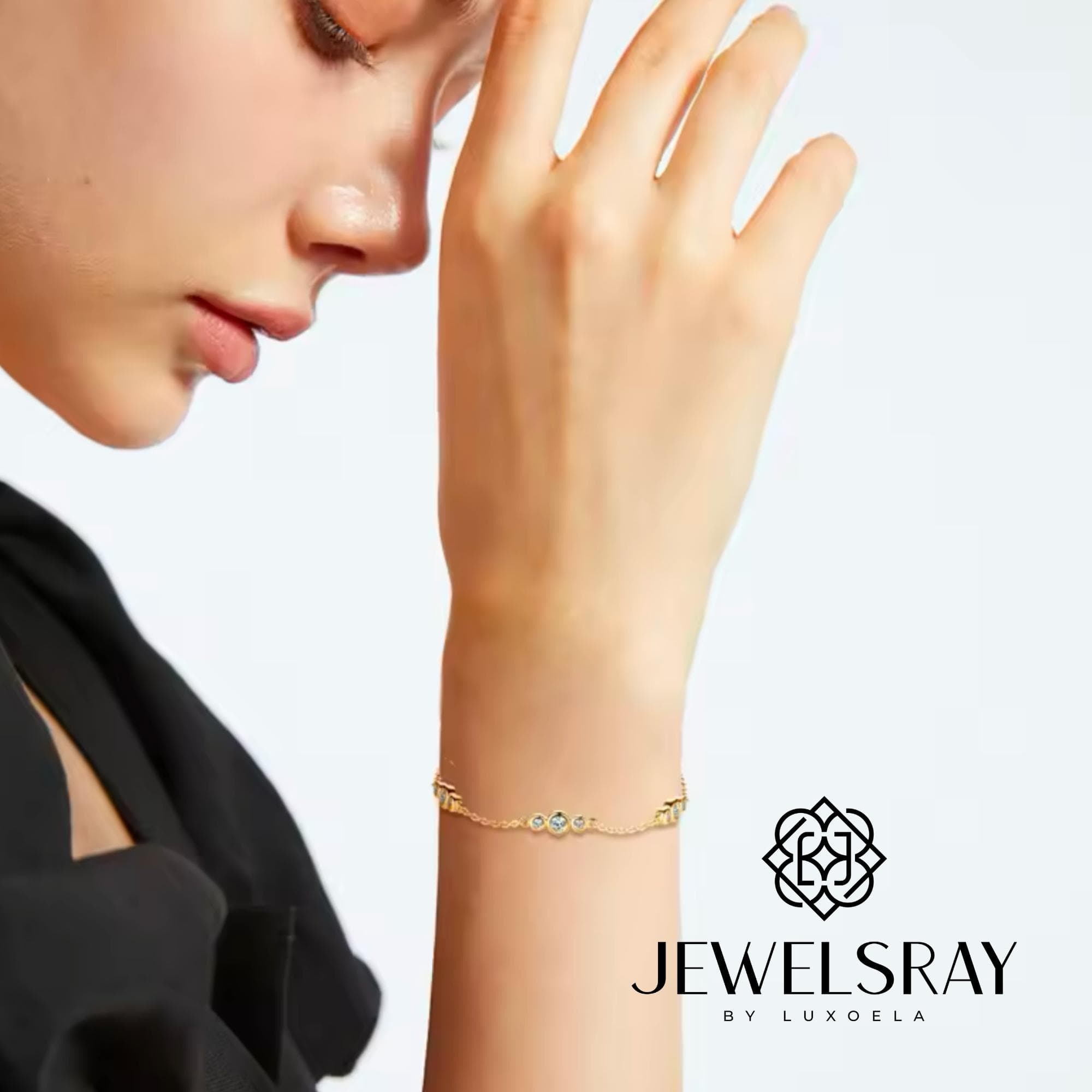 Gelang Moissanite Dewey Diamond Look Bracelet Berlian Setting