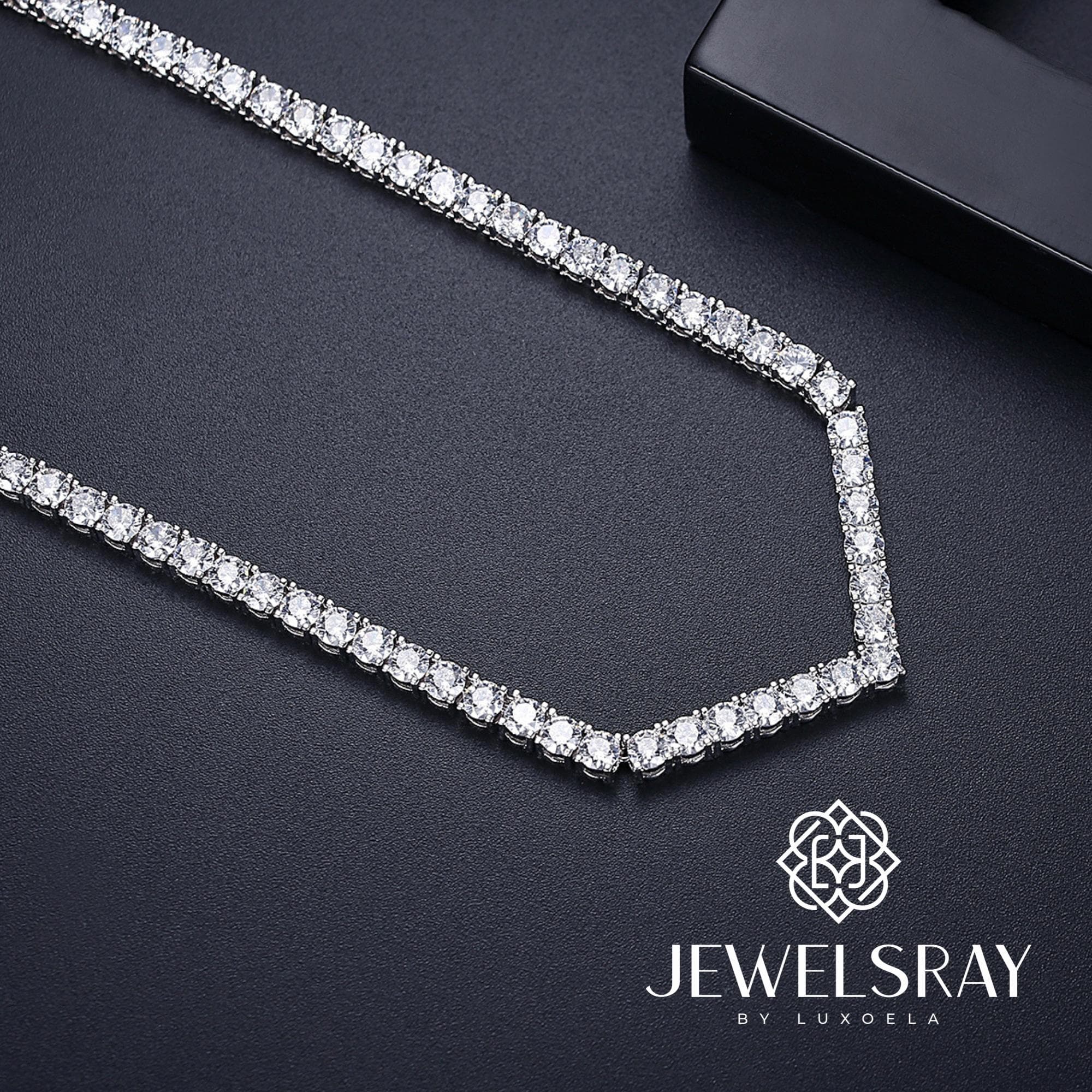 Allegra Tennis Necklace Bridal Set - Kalung Nagita Aurel Diamond Look