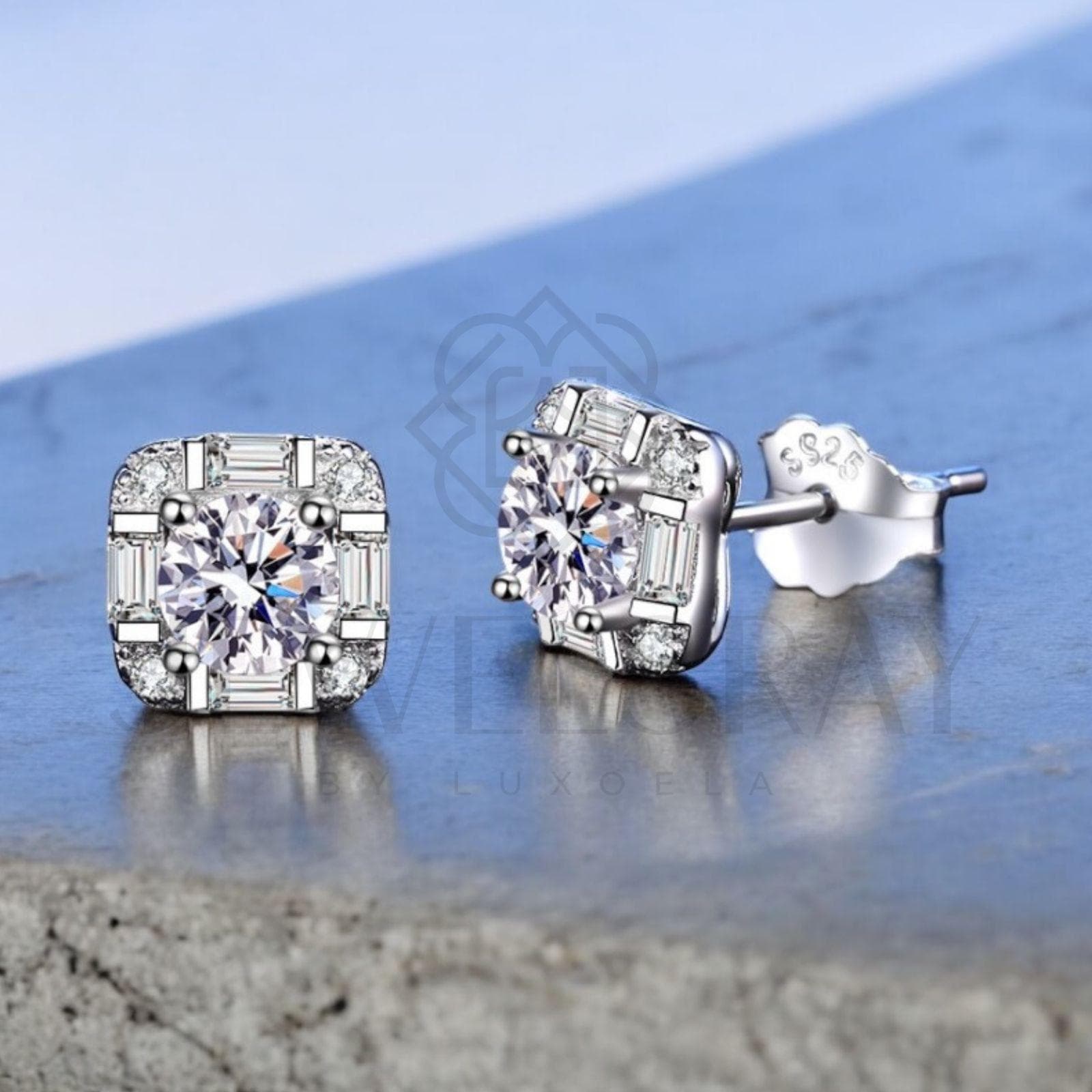 Anting Catherina Moissanite Earrings Perhiasan Elegant Fancy Diamond Look Jewelry Kawin Tunangan Wedding Engagement Lamaran Married Bridal Jewelsray Intan Permata Luxoela