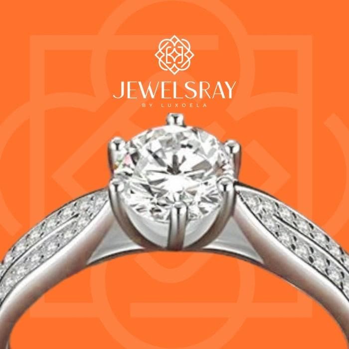 Cincin Kawin Amber Moissanite - Diamond Look Ring Solitaire Adjustable