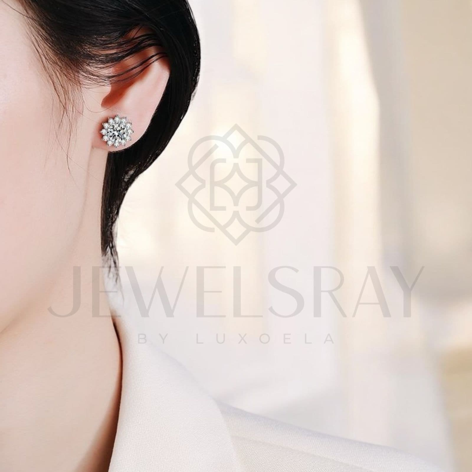 Anting Sunshine Moissanite Earrings Perhiasan Elegant Fancy Diamond Look Jewelry Kawin Tunangan Wedding Engagement Lamaran Married Bridal Jewelsray Intan Permata Luxoela