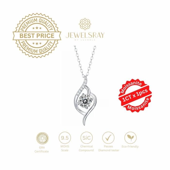 Antoinette Necklace Moissanite - Diamond Look Kalung Berlian Setting