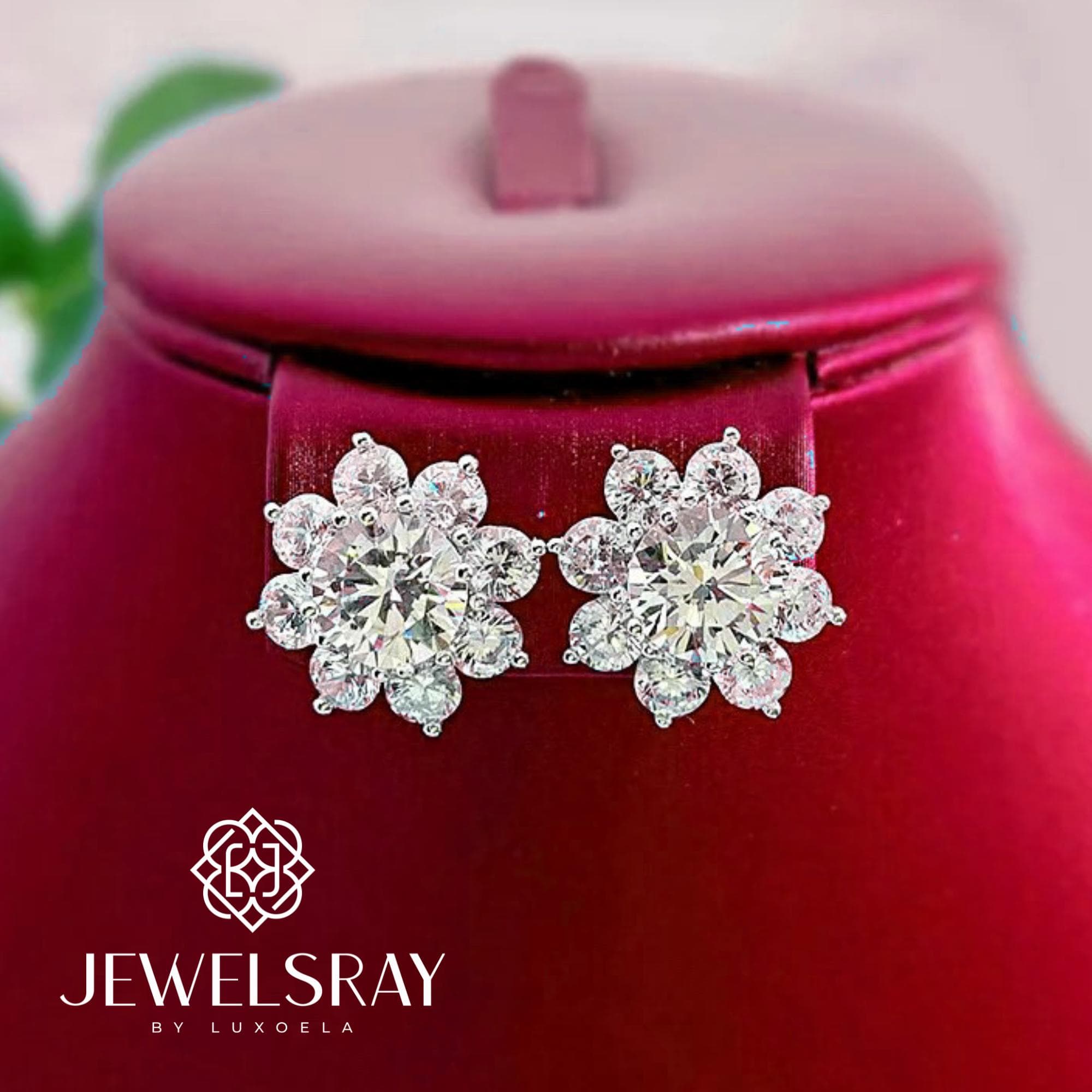 Azzure Earrings Moissanite - Diamond Look Anting Berlian Setting Gold