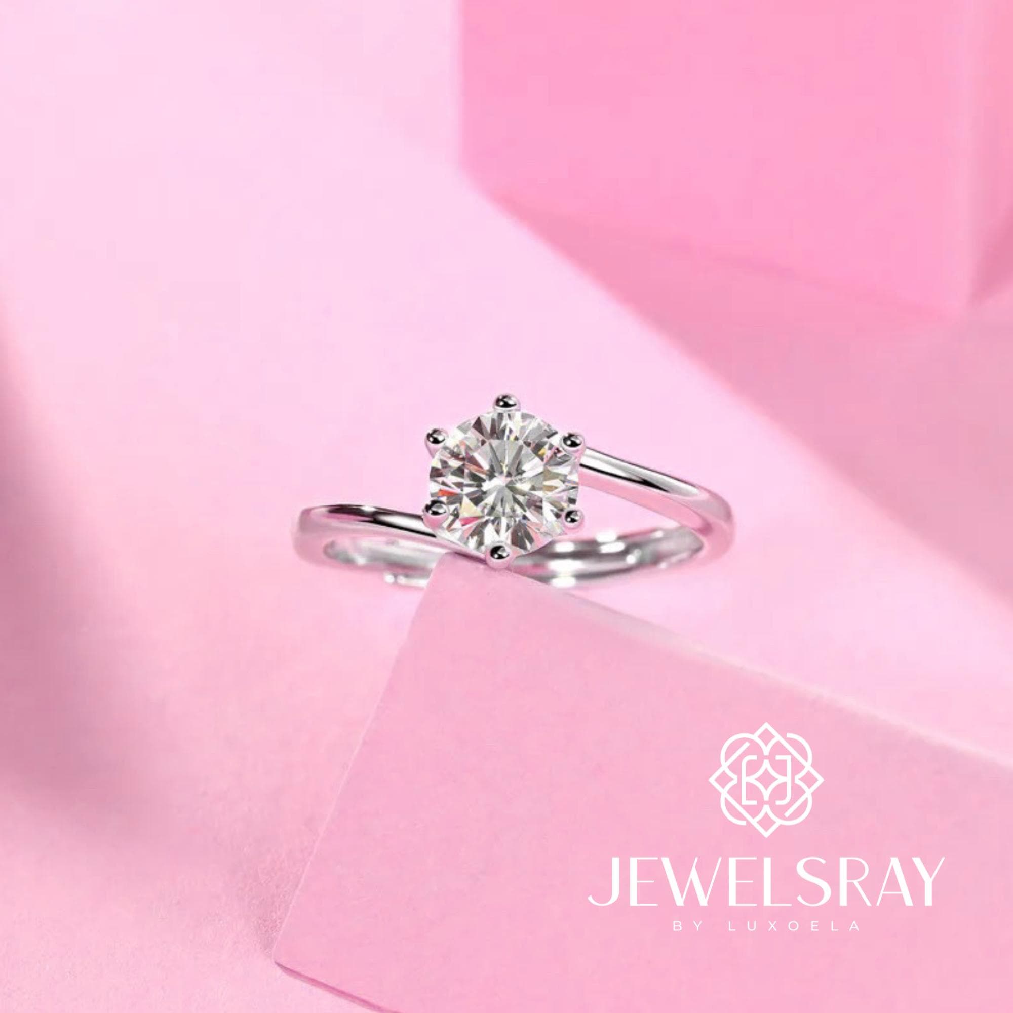 Rory Ring Adjustable Moissanite - Diamond Look Cincin Kawin Berlian