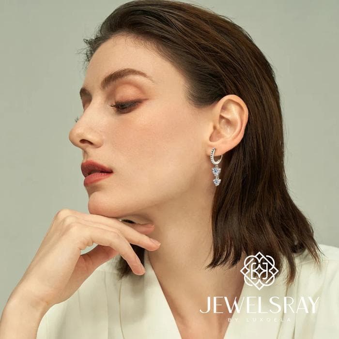 Anting Sienna Moissanite Earring Diamond Look Lamaran tunangan kawin