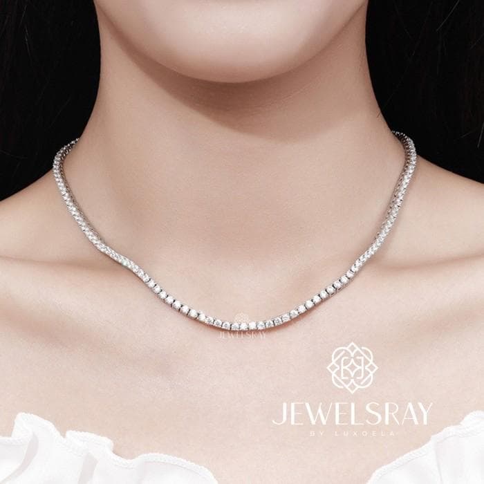 Kalung Tennis Moissanite Libertee Necklace Fancy Elegant Bride Jewels