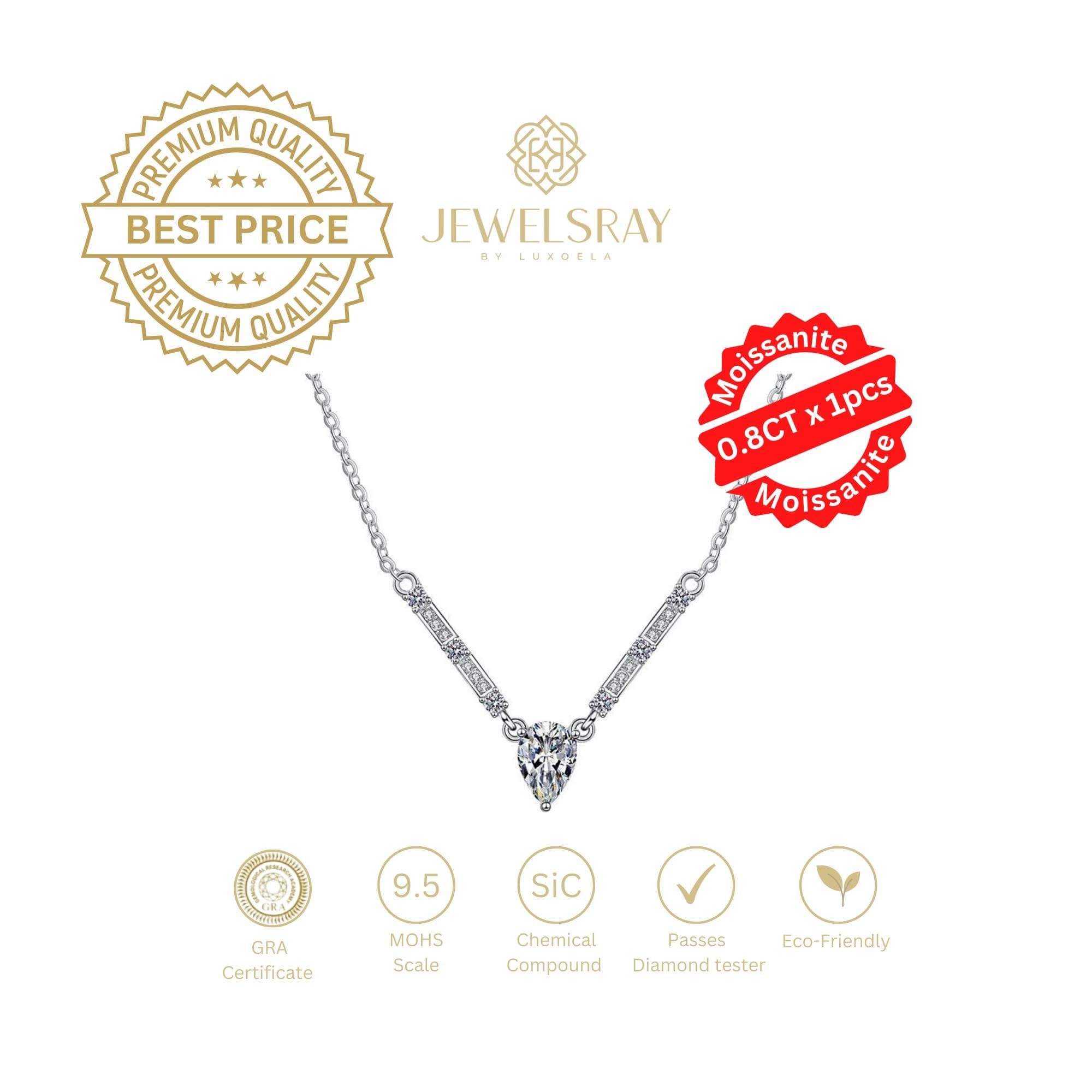 Kalung Selene Moissanite Necklace Diamond Look Lamaran Kawin Tunangan