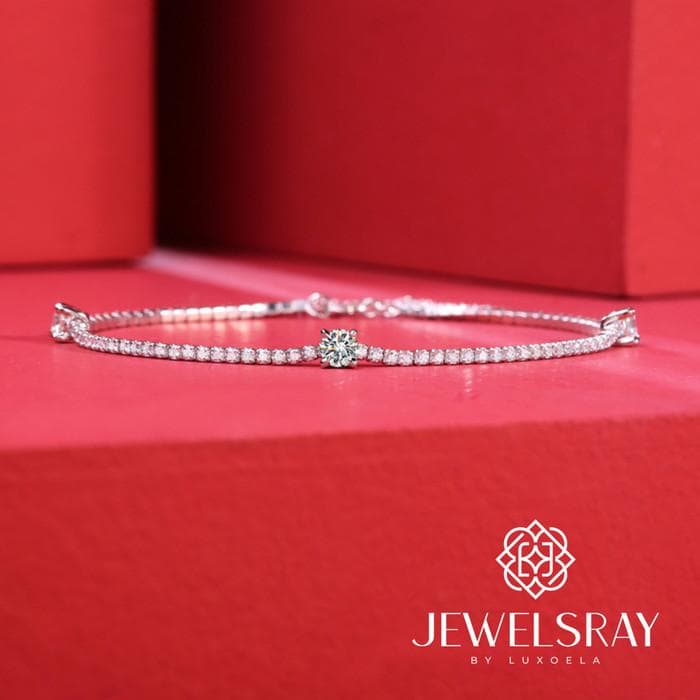 Gelang Izzie Moissanite Bracelet Diamond Look Tunangan Kawin Lamaran