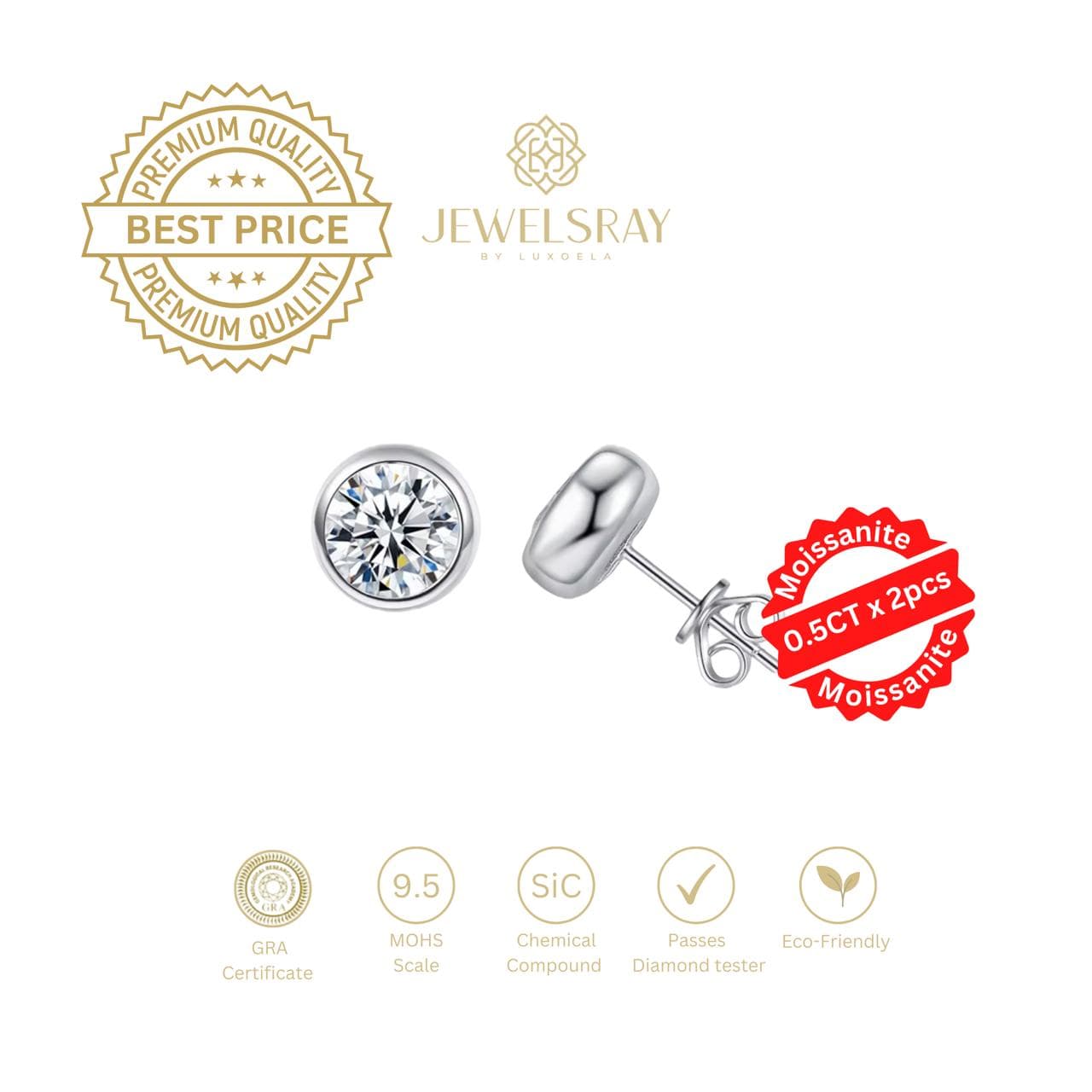 Anting Lane Moissanite Earrings Diamond Look Lamaran Kawin Tunangan