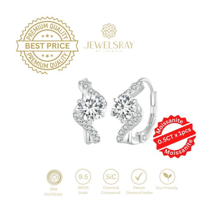 Stormi Earrings Moissanite Anting Diamond Look Kawin Jewelry Jewelsray