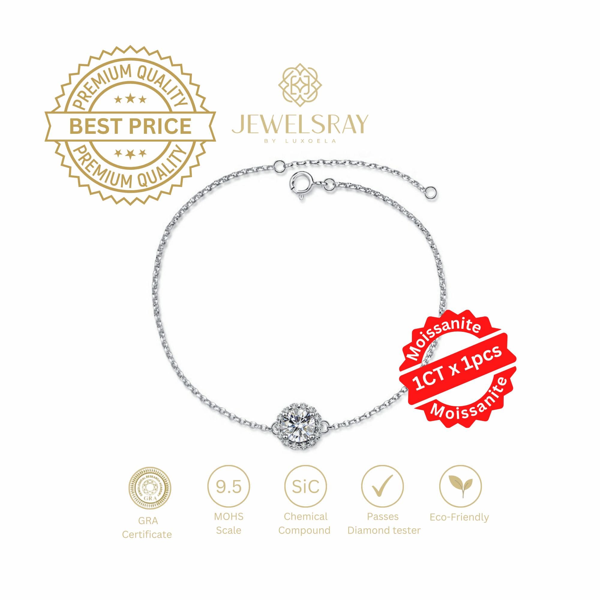 Gelang Moissanite Hermione Bracelet Diamond Look
