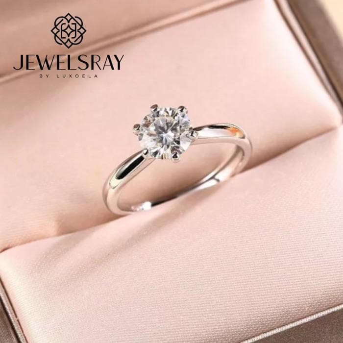 Gaia Ring Moissanite - Diamond Look Cincin Kawin Berlian Setting Gold