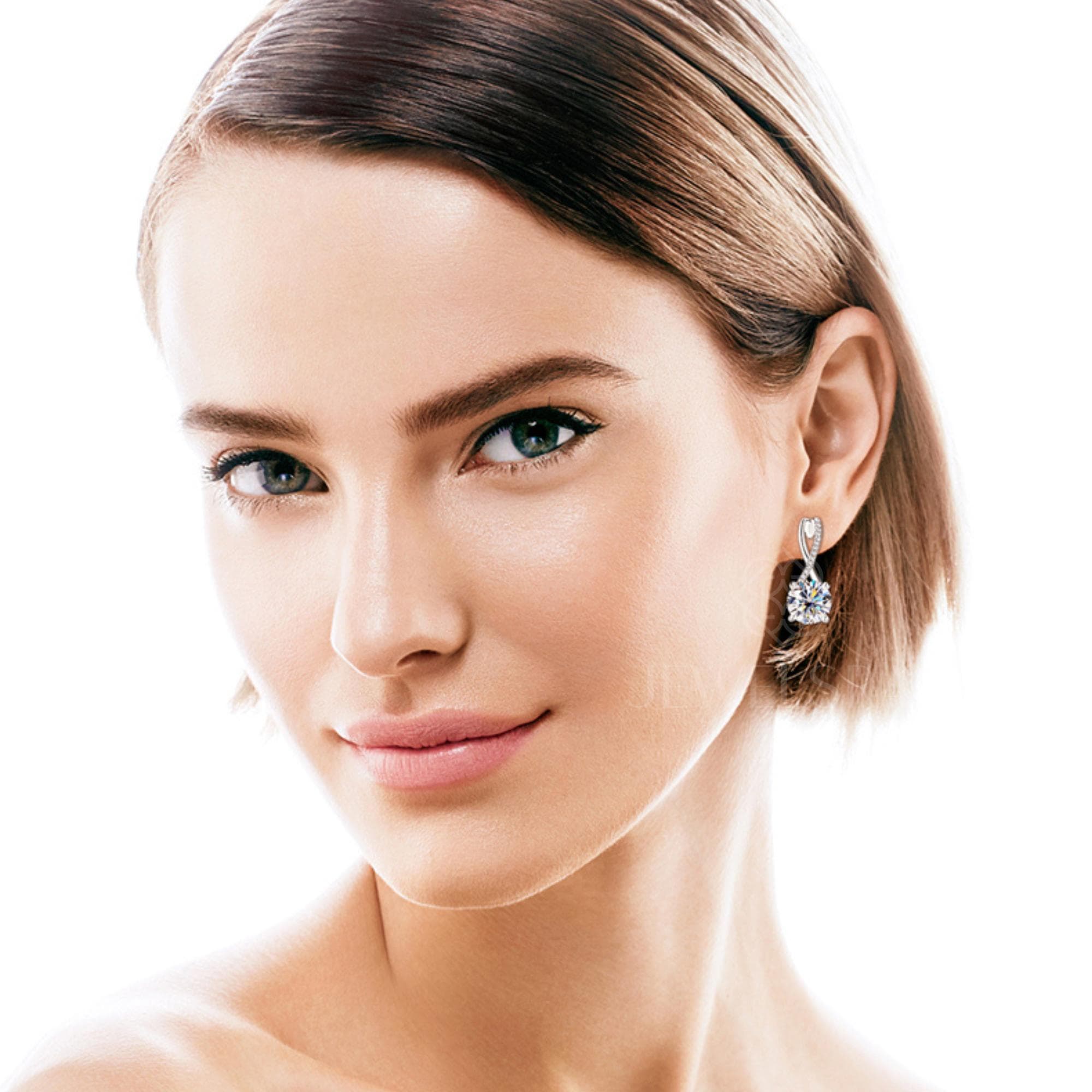 Anting Otto Moissanite Earrings Diamond Look Lamaran Kawin Tunangan