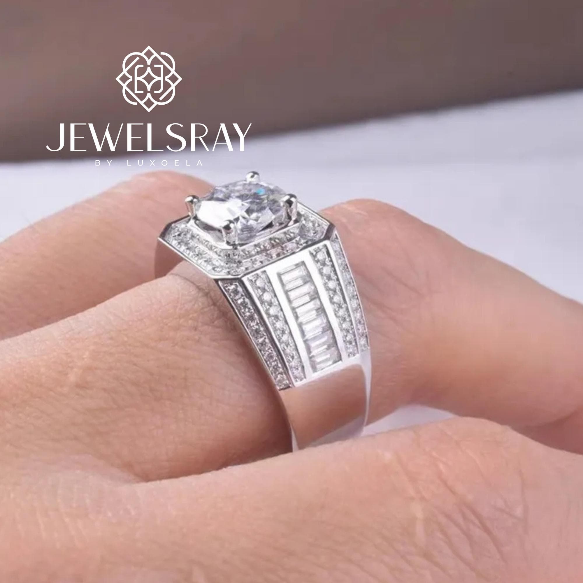 Cincin Pria Barack Moissanite Man Ring Adjustable Elegant Fancy Ring