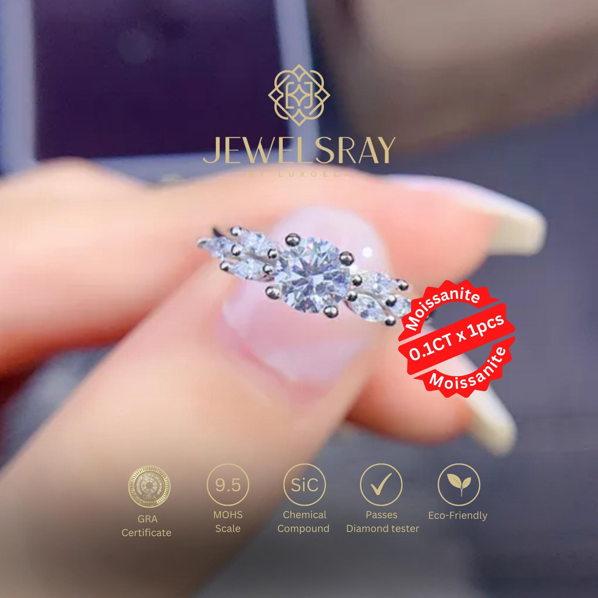 Cincin Kawin Montana Moissanite Ring Adjustable Diamond Look Lamaran