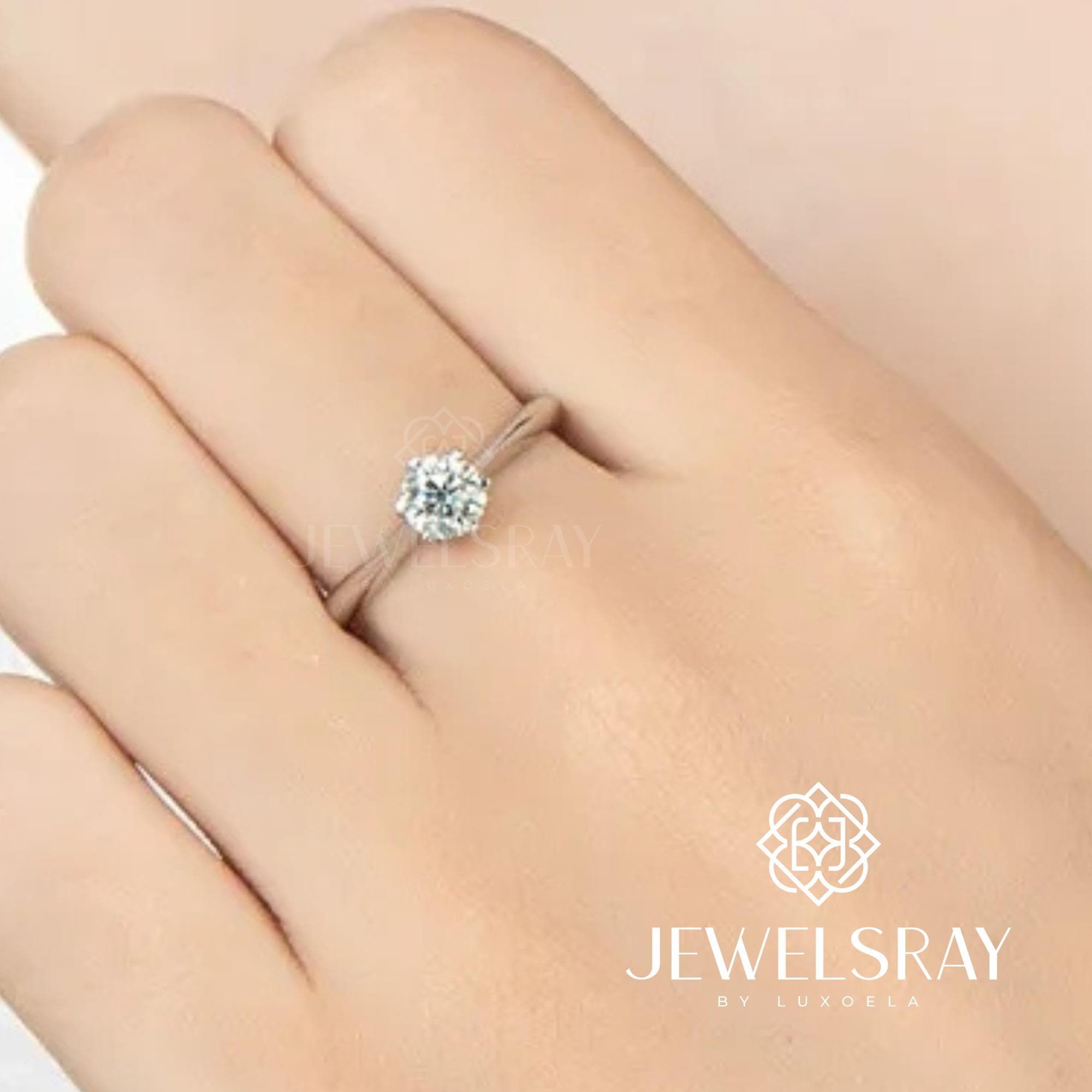Cincin Kawin New Gaia Moissanite Ring Adjustable Diamond Look Lamaran