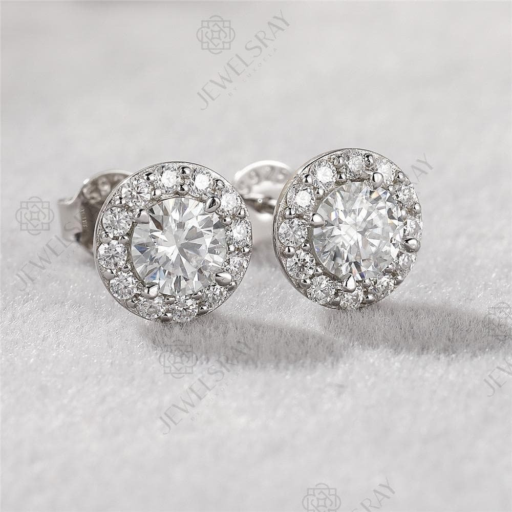 Anting model Halo Earrings Moissanite Earring Diamond Look Perhiasan