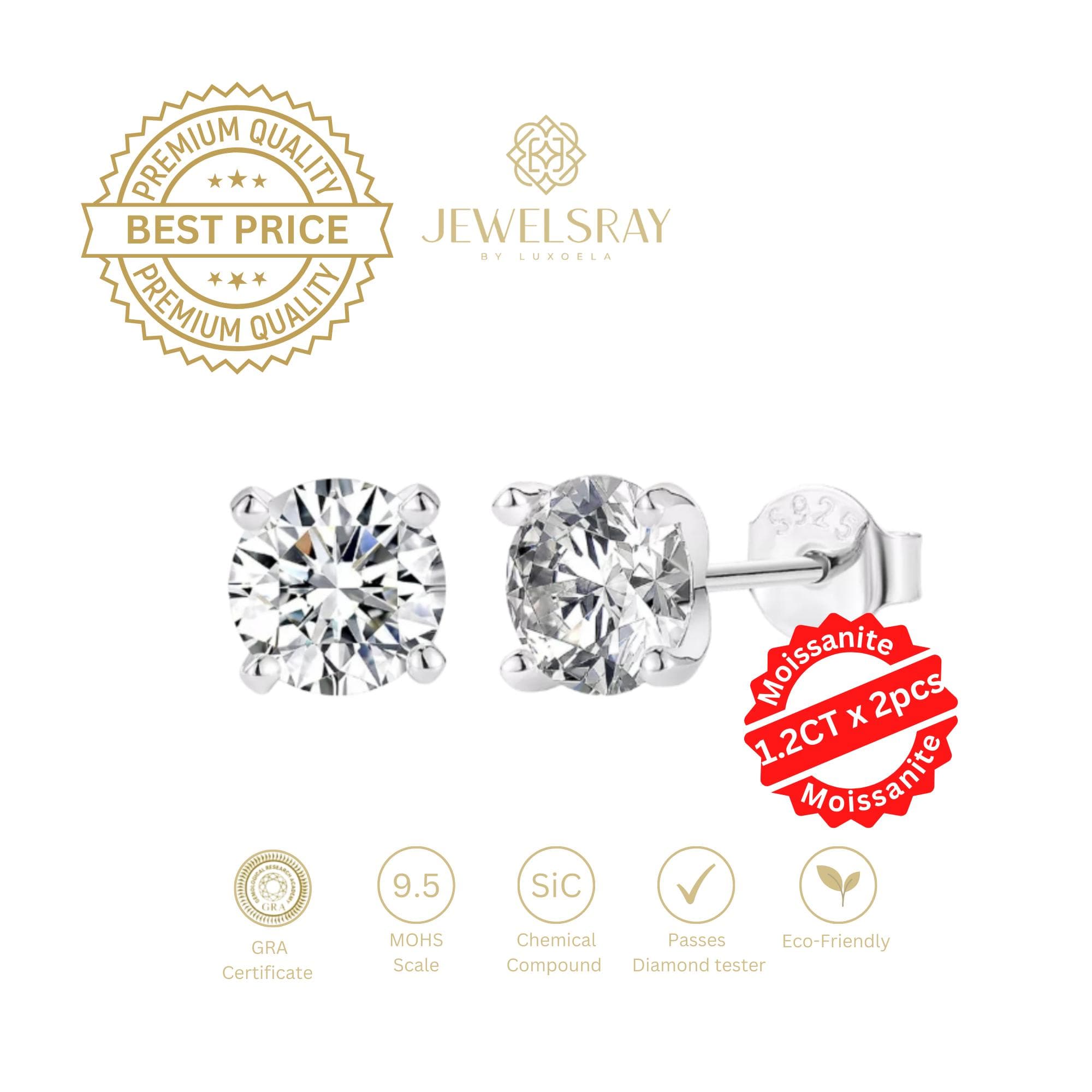 Anting Blaine Moissanite Earrings Diamond Look Lamaran Kawin Tunangan