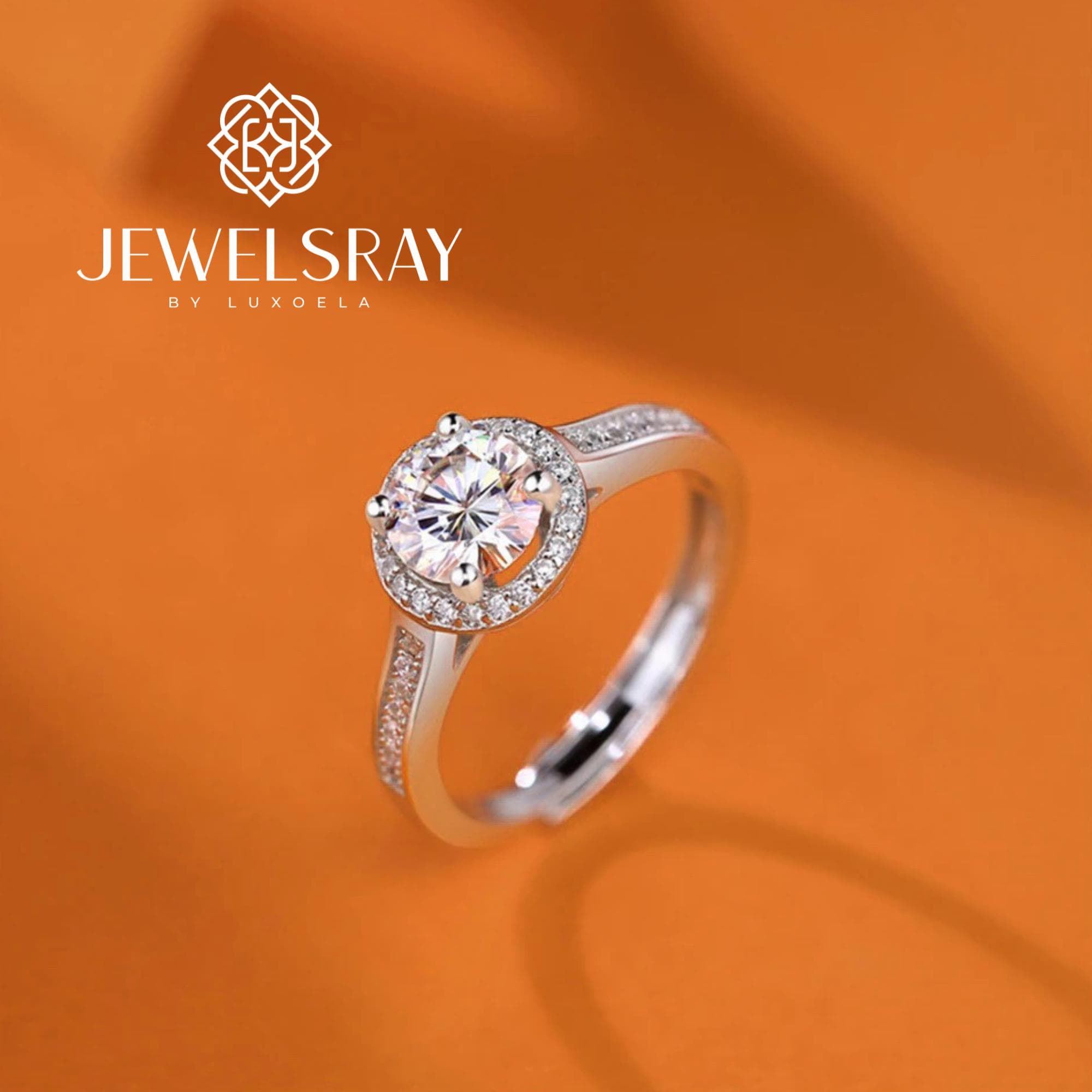 Quinn Ring Adjustable Moissanite - Diamond Look Cincin Kawin Berlian