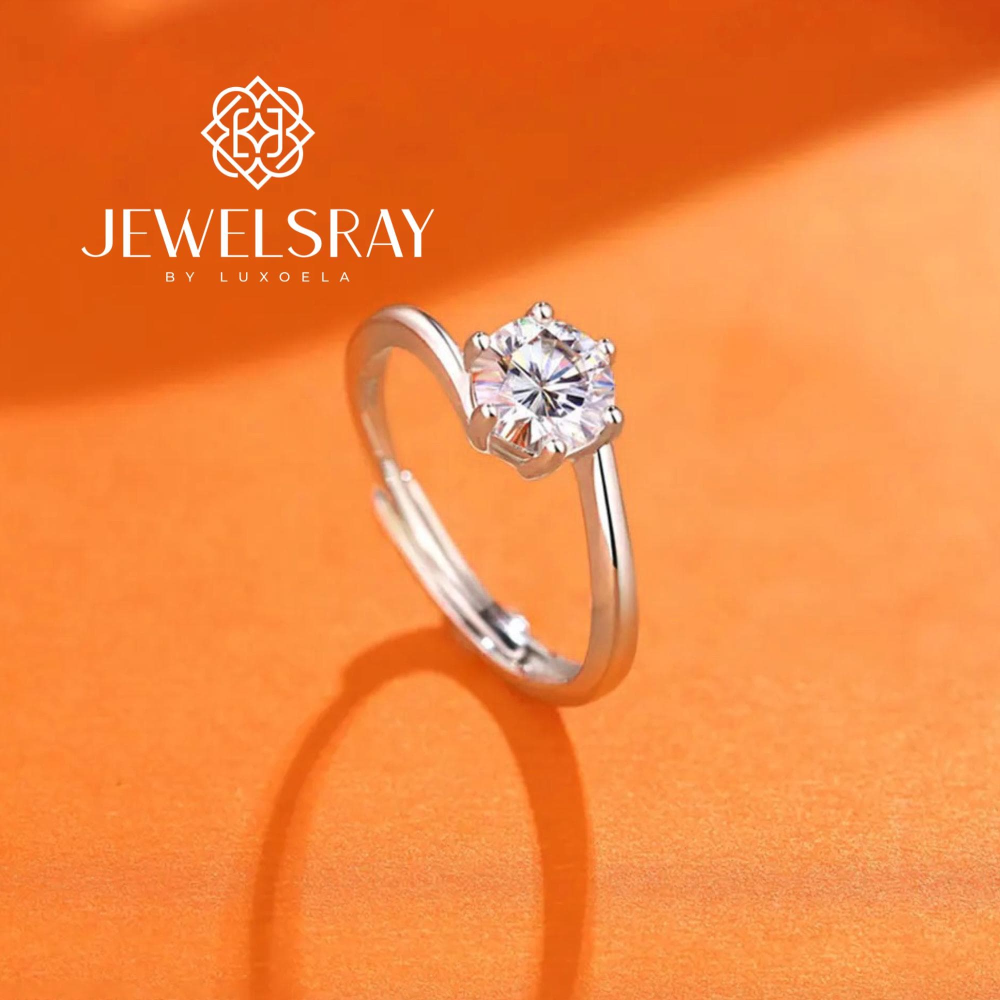 Rory Ring Adjustable Moissanite - Diamond Look Cincin Kawin Berlian