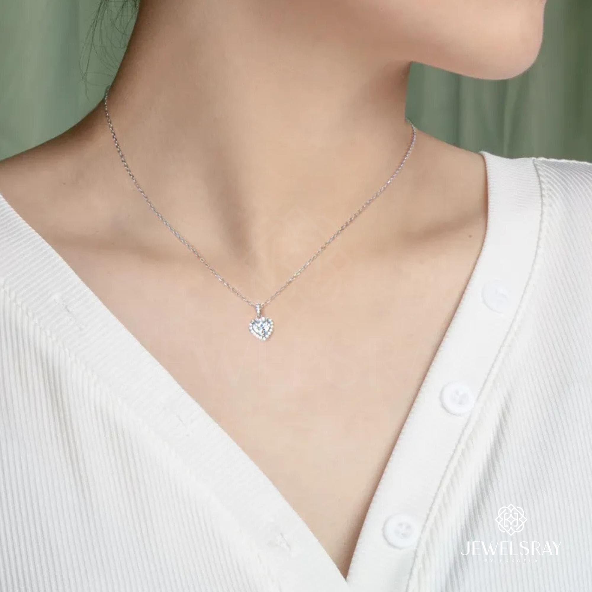 Kalung Amora Halo Moissanite Necklace Jewelry Diamond Look Jewelsray