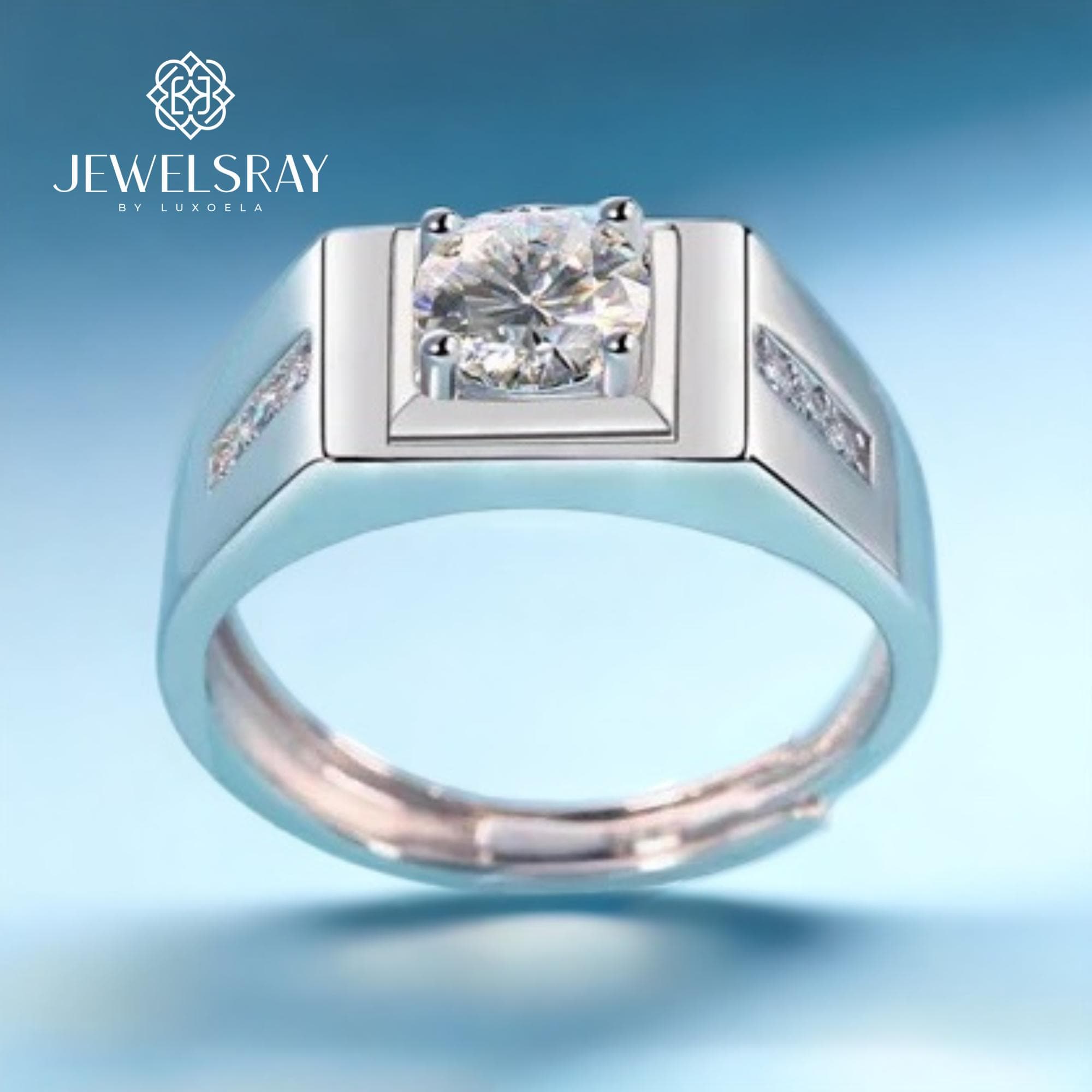 Cincin Pria Lavon Moissanite Man Ring Adjustable Elegant Fancy Ring