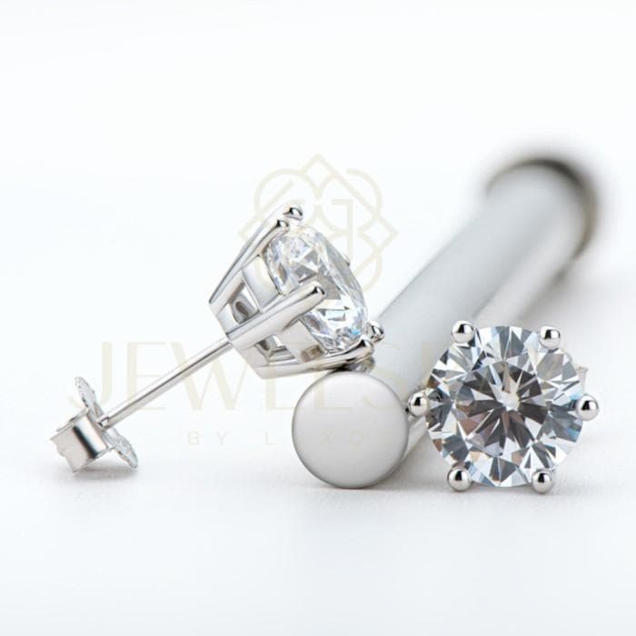Anting model Eleanor Earrings Moissanite - Diamond Look 6 Carat / Pair