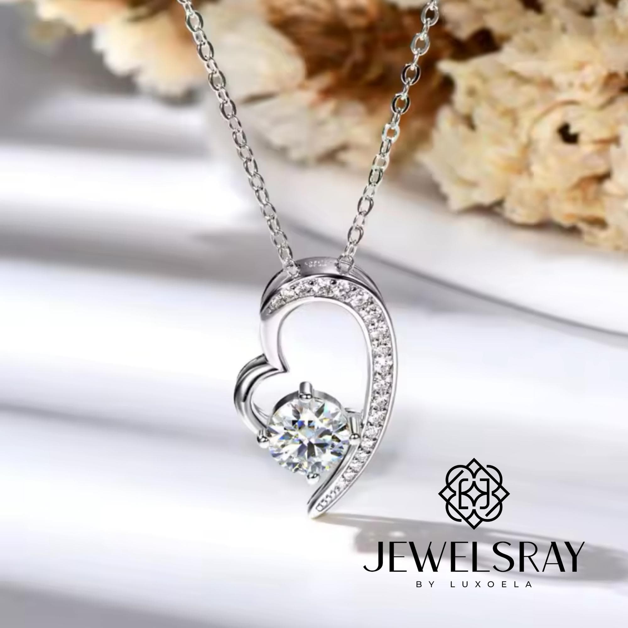 Amara Necklace - Moissanite Necklace Diamond Look Lamaran Kawin Tunangan