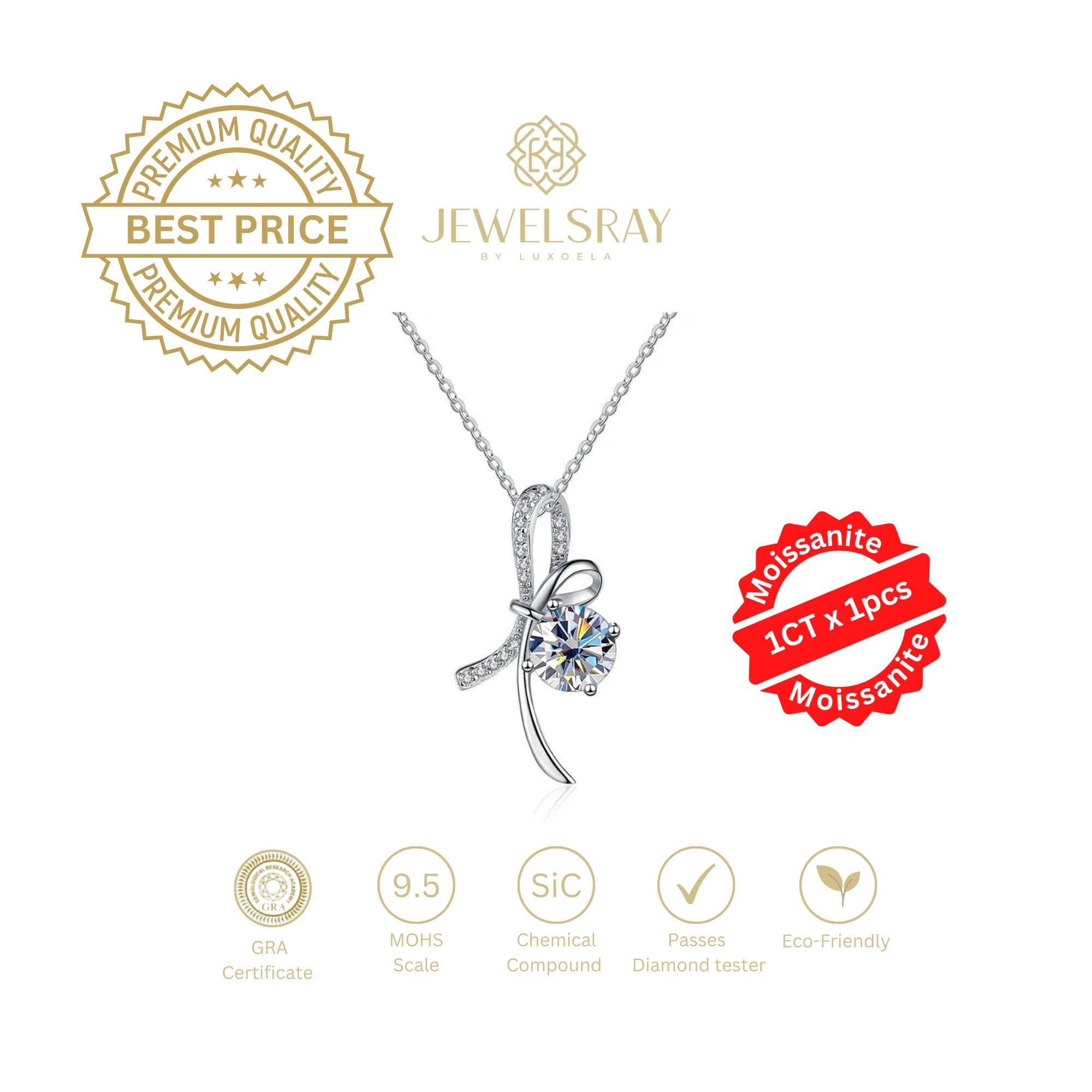 Kalung Silka Moissanite Necklace Diamond Look Lamaran Kawin Tunangan