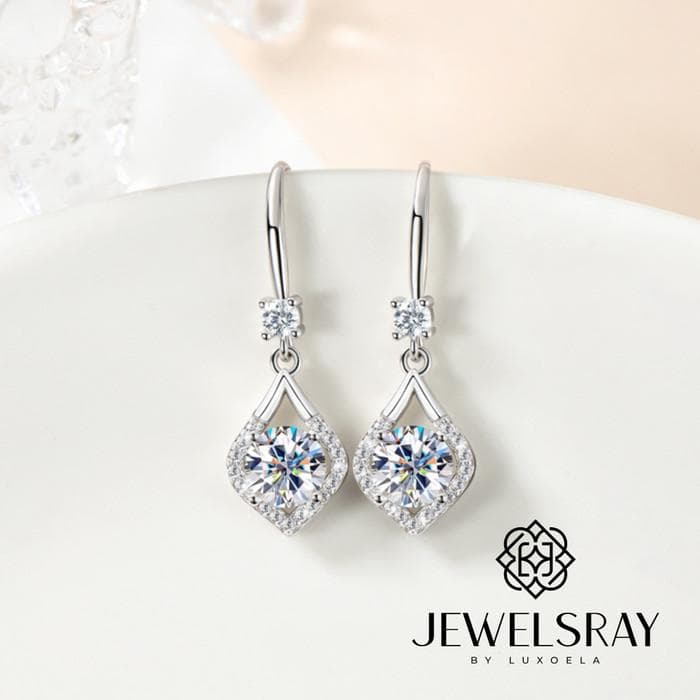 Anting Carlee Moissanite Earring Diamond Look Lamaran Tunangan Kawin