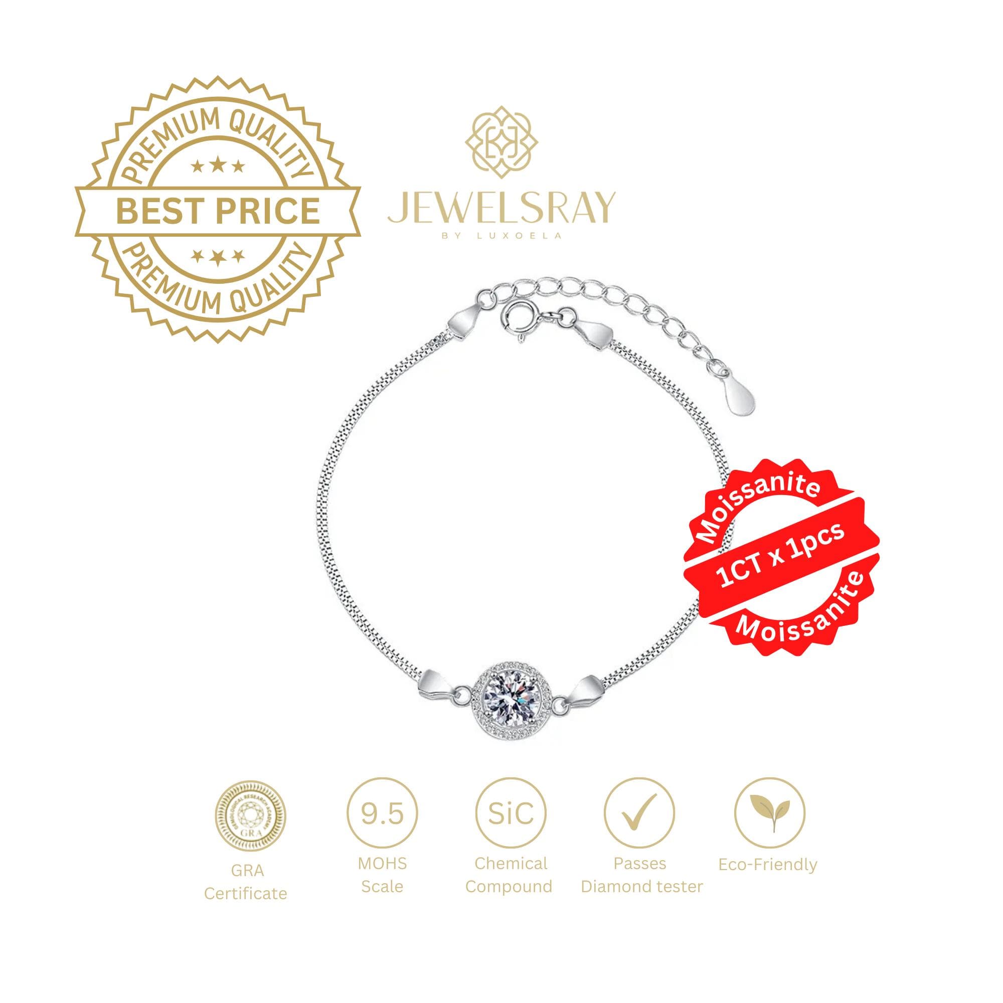 Gelang Moissanite Chalotra Diamond Look Bracelet Berlian Setting