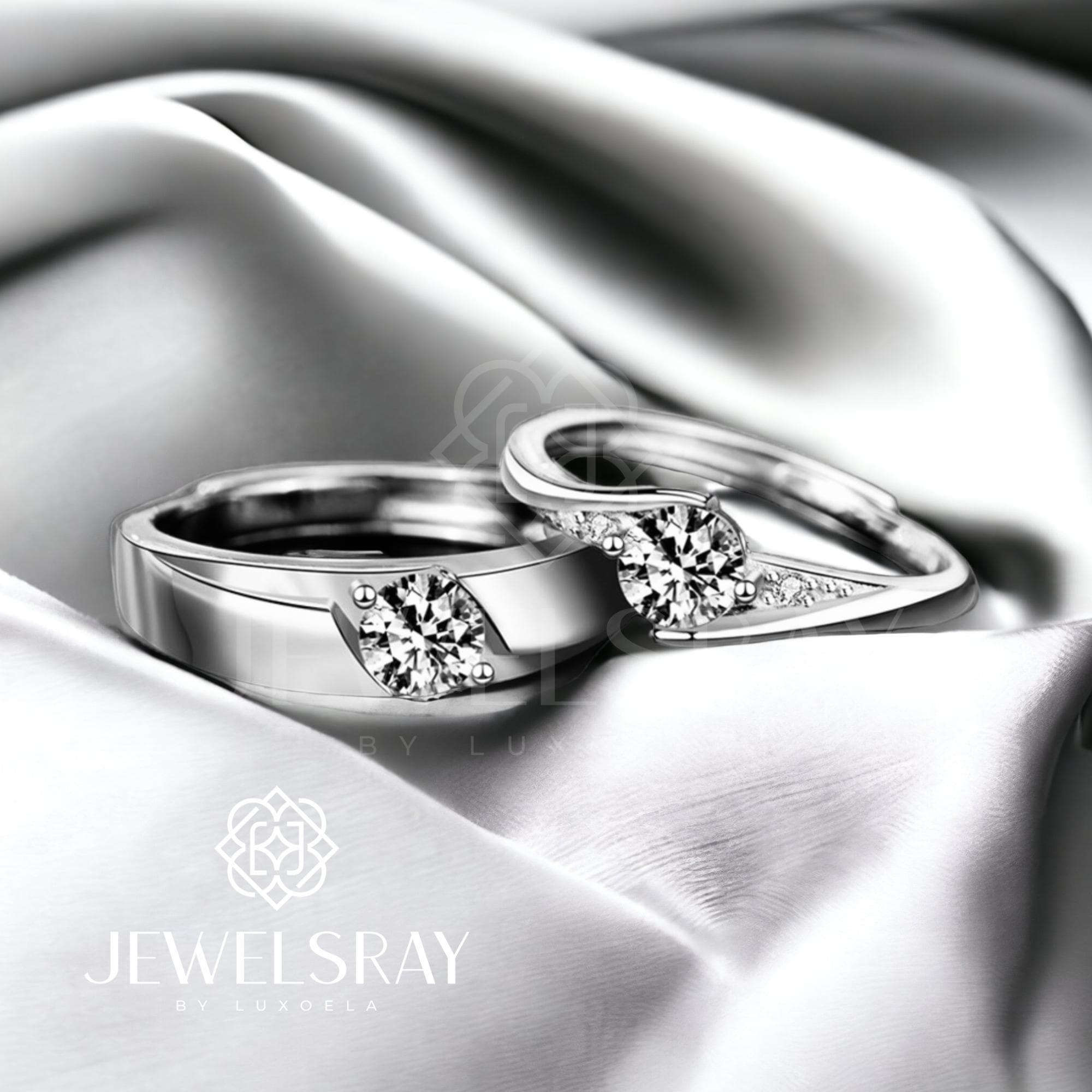 Jeju Wedding ring Set Moissanite cincin Diamond Lamaran Kawin Tunangan