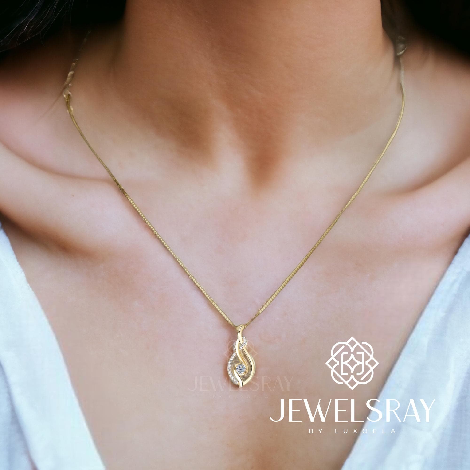 Kalung Goccia Moissanite Necklace Diamond Lamaran kawin