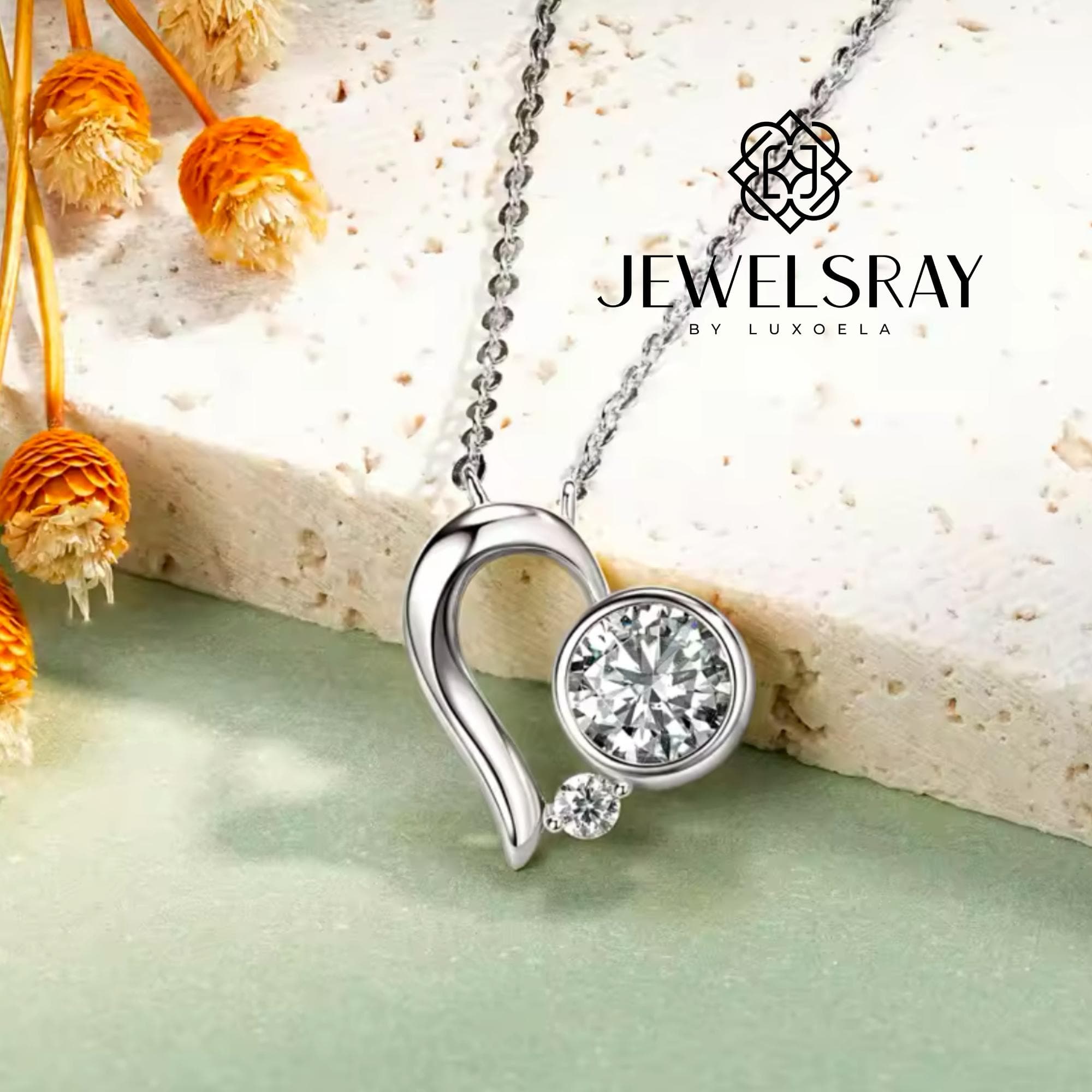 Mirren Necklace - Moissanite Necklace Diamond Look Lamaran Kawin Tunangan