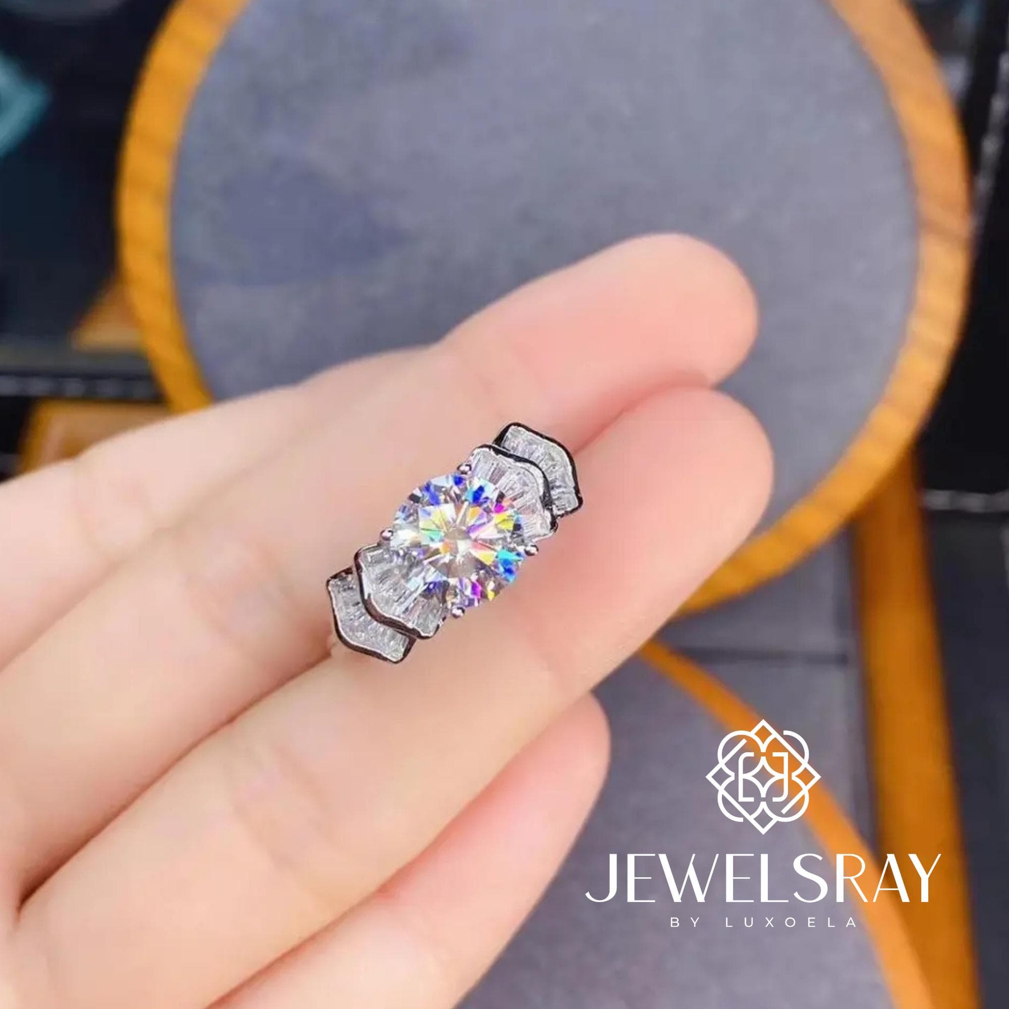 Cincin Kawin Chaniel Moissanite Ring Adjustable Diamond Look Lamaran
