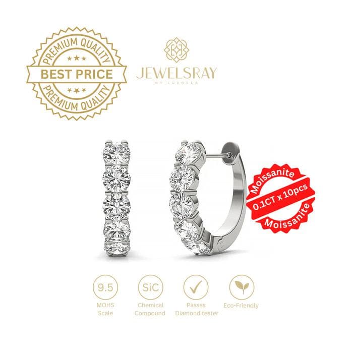 Anting Neelam Moissanite Earrings Diamond Look Lamaran Kawin Tunangan