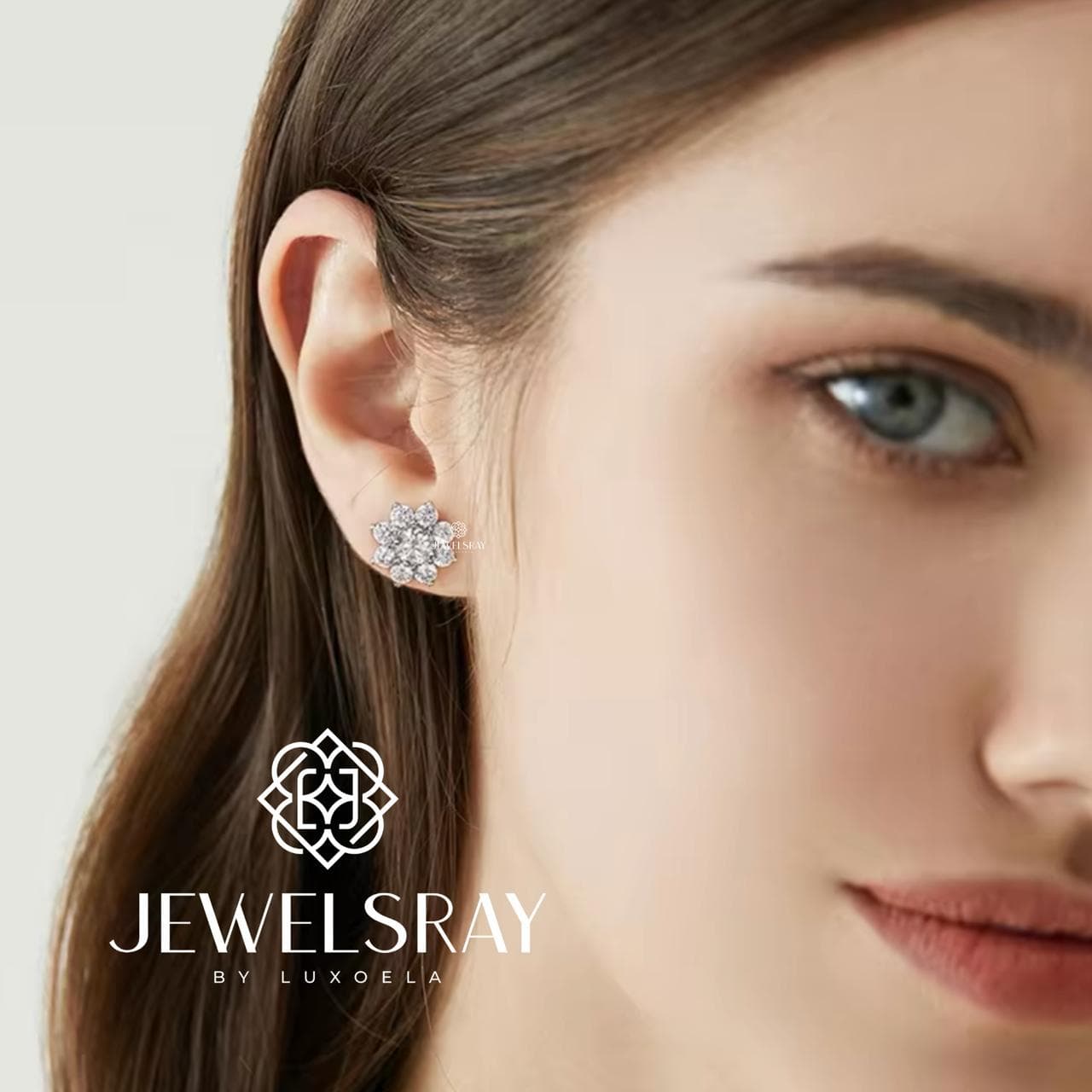 Azzure Earrings Moissanite - Diamond Look Anting Berlian Setting Gold