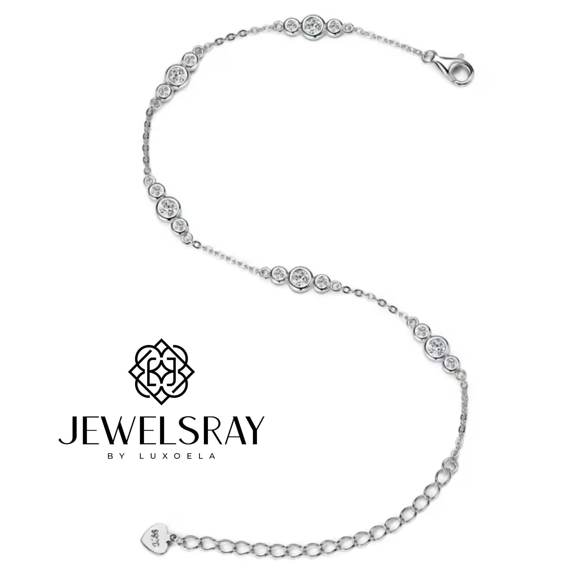 Gelang Moissanite Dewey Diamond Look Bracelet Berlian Setting
