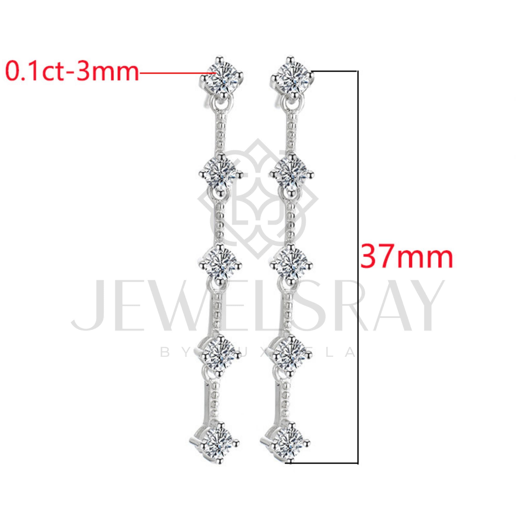 Anting Long Darcie Moissanite Earring Diamond Look Lamaran kawin