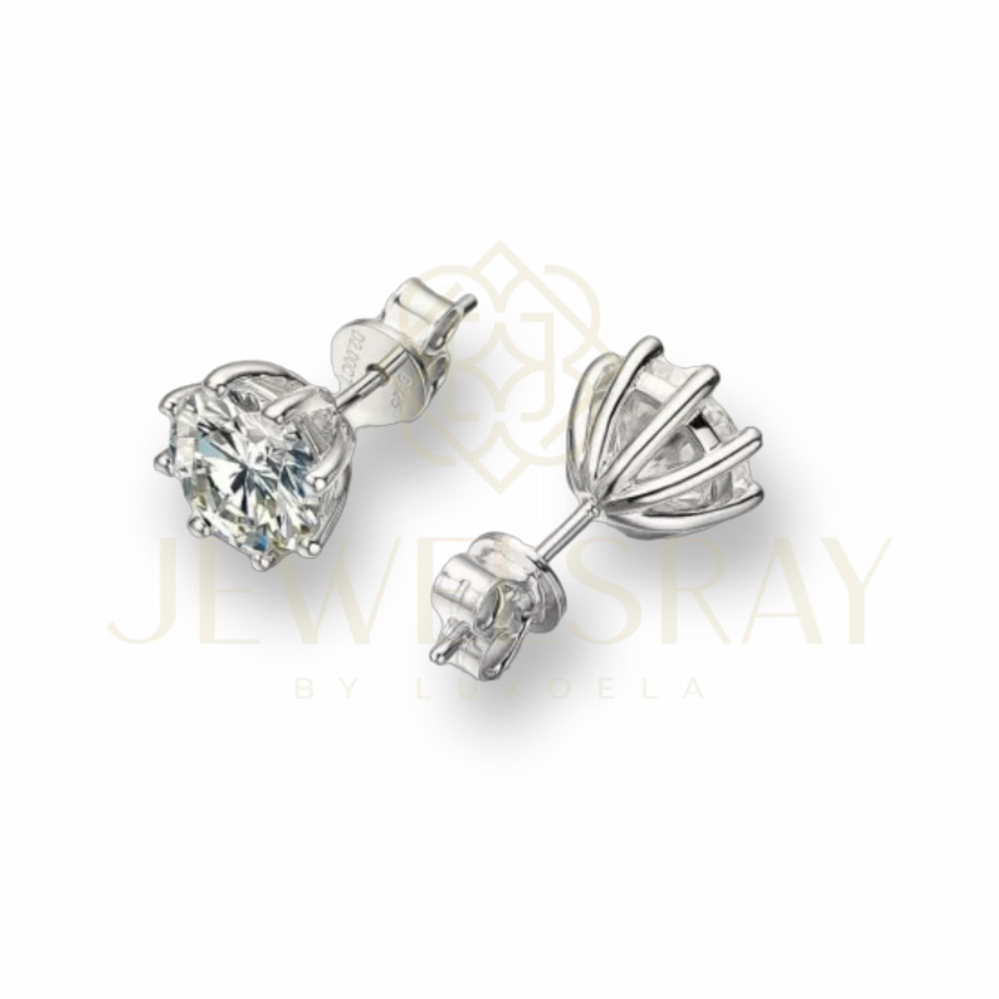 Louis Earrings Moissanite 2 CT - Diamond Look Anting Berlian Setting