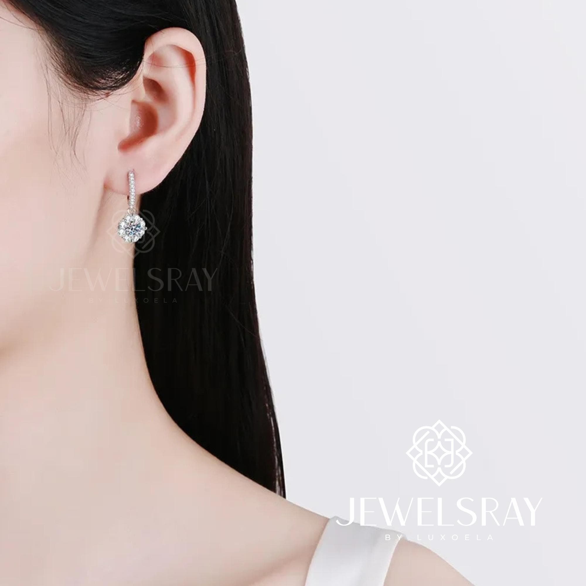 Anting Loriz Moissanite Earrings Diamond Look Lamaran Kawin Tunangan