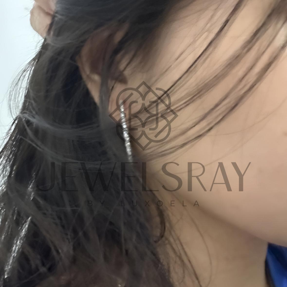 Anting Riva Moissanite Earrings Diamond Look Hoops