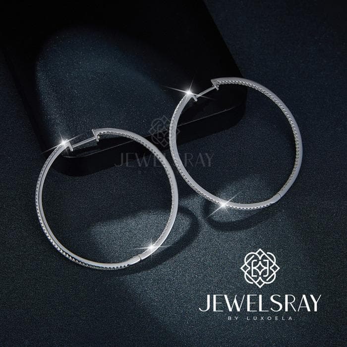 Anting Riva Moissanite Earrings Diamond Look Hoops