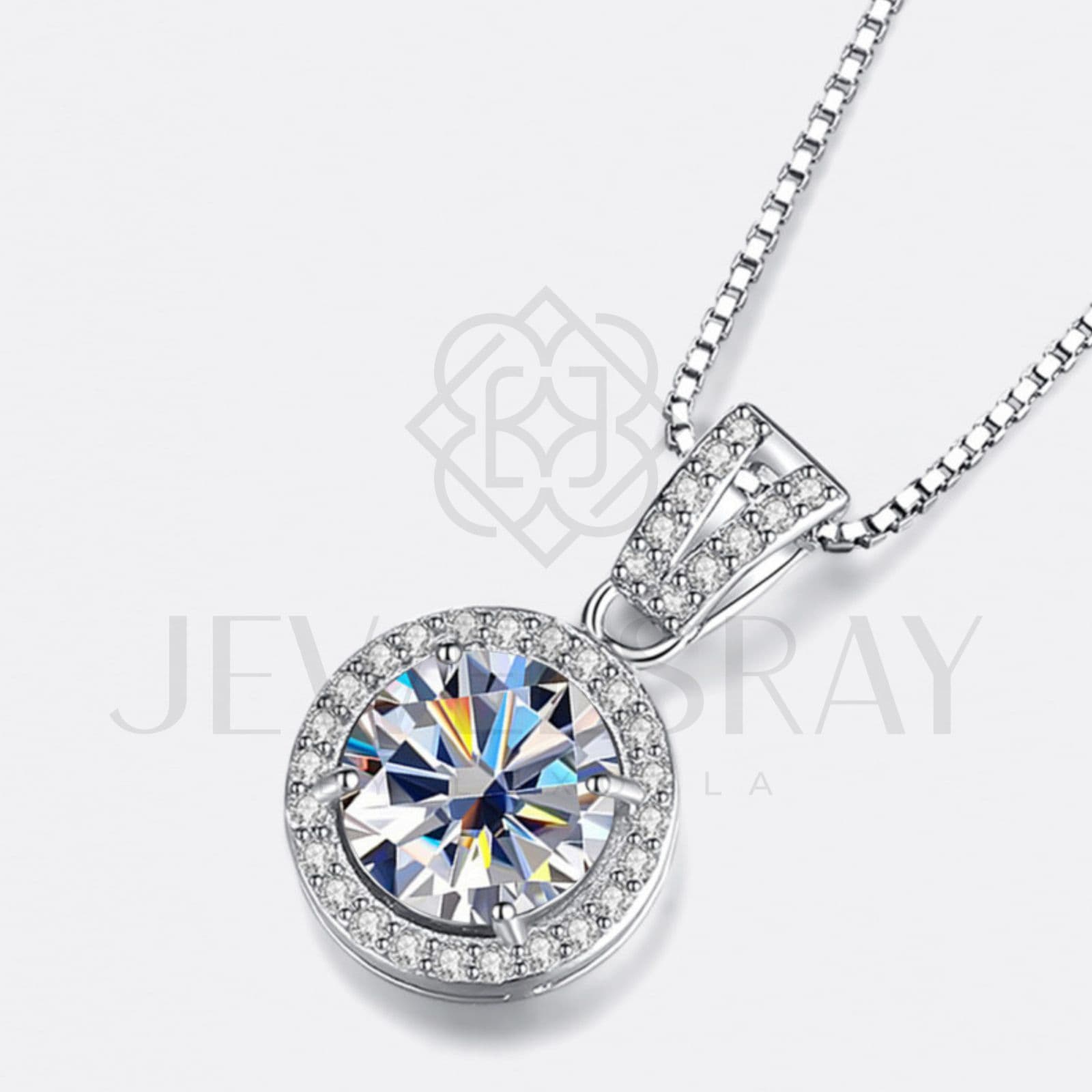 Quinn Necklace - Moissanite Diamond Sertifikat GRA kalung berlian