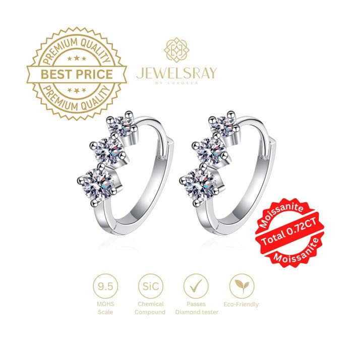 Anting Dorris Moissanite Earring Diamond Look Lamaran Tunangan Kawin