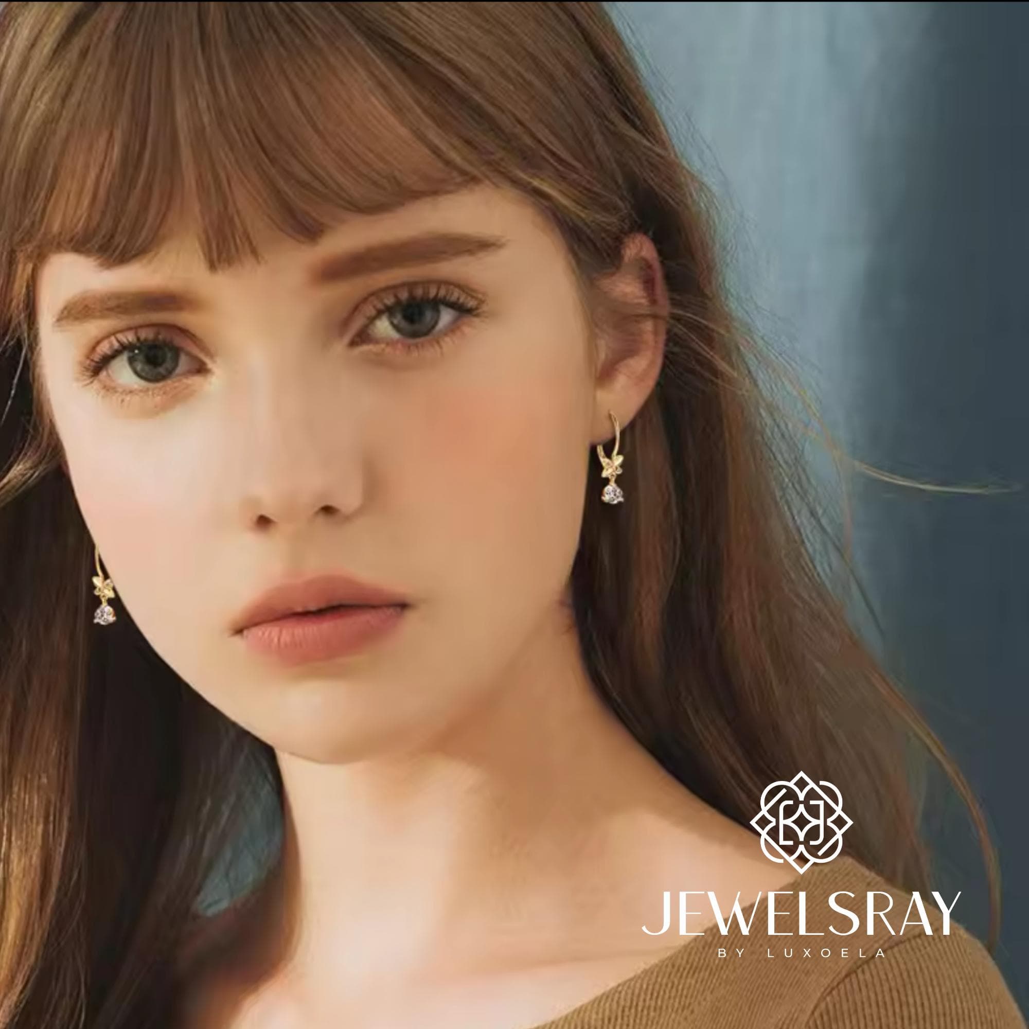 Anting Mariel Moissanite Earrings Perhiasan Elegant Solitaire Fancy Diamond Look Jewelry Kawin Tunangan Wedding Engagement Lamaran Married Bridal Jewelsray Intan Permata