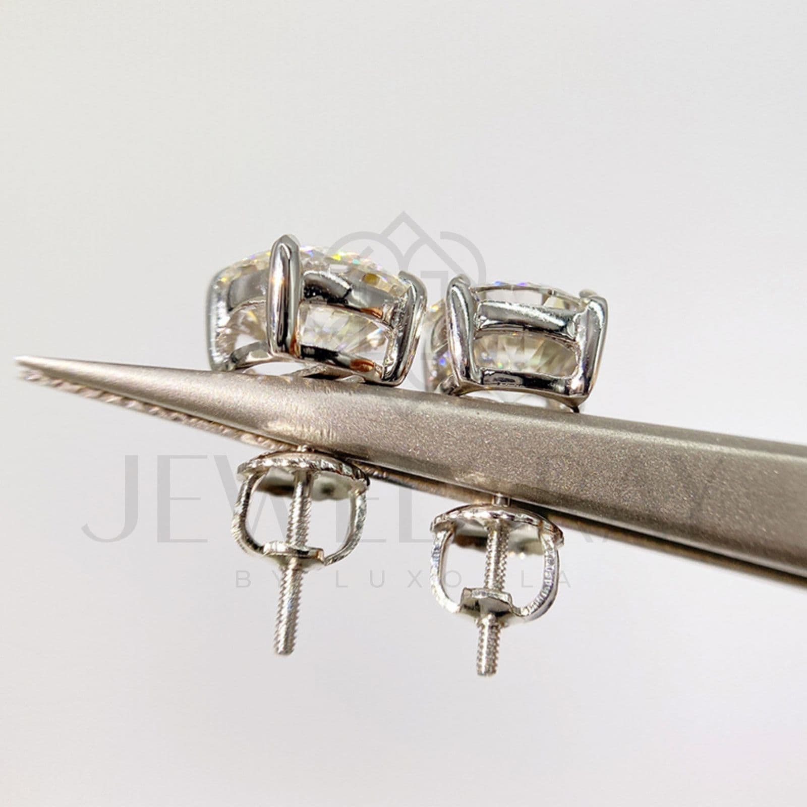 Anting Cherry Blossom Moissanite Sakura Cut Earrings Perhiasan Elegant Fancy Diamond Look Jewelry Kawin Tunangan Wedding Engagement Lamaran Married Bridal Jewelsray Intan Permata Luxoela
