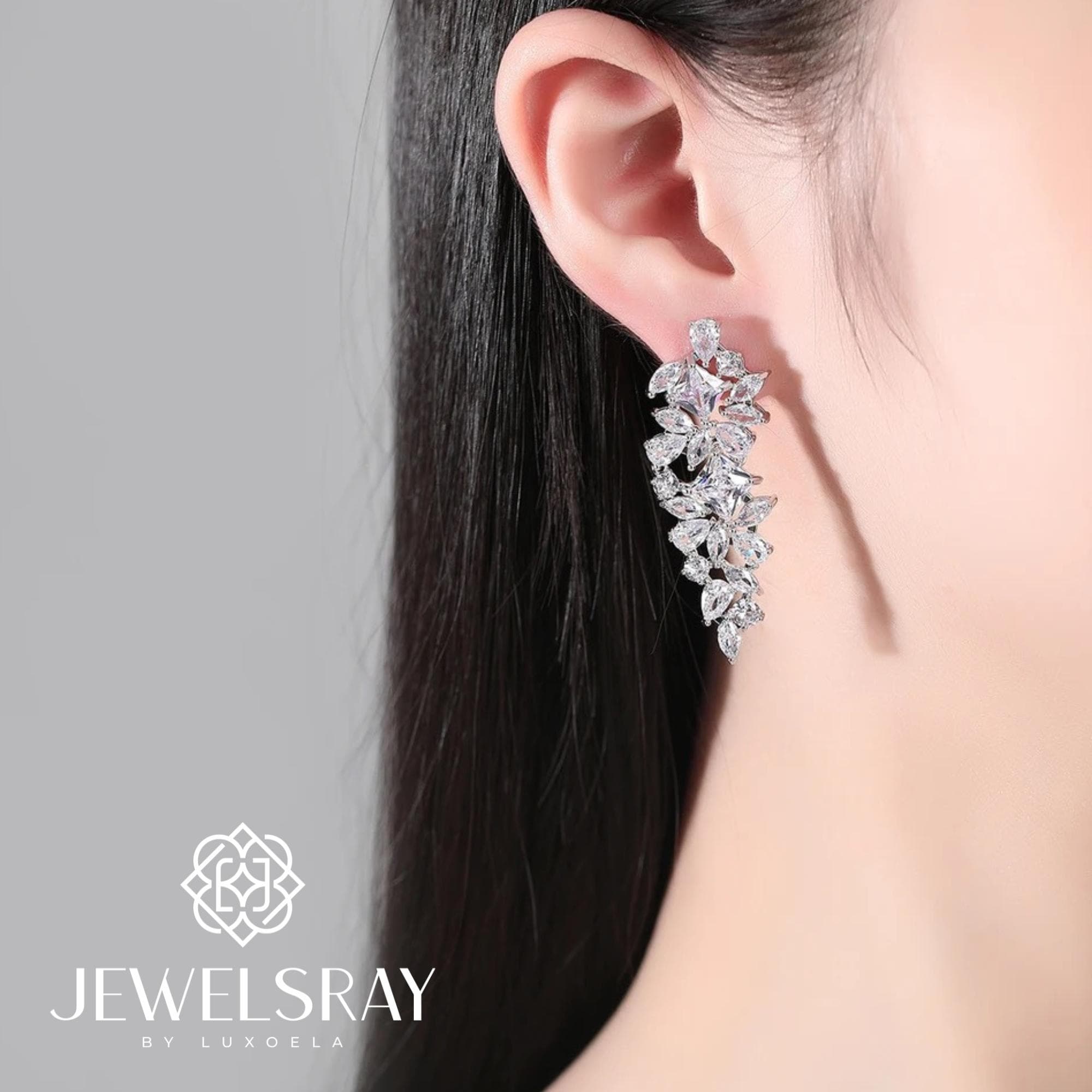 Anting Pesta Avery Earrings Perhiasan Elegant Fancy Jewelry Wedding
